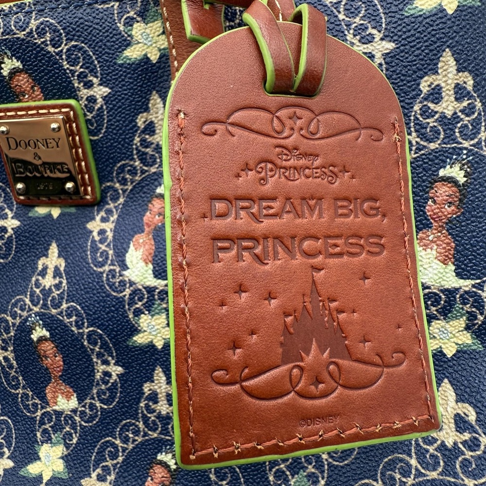 Dooney & Bourke Disney Princess Tiana Satchel Womens Blue Green Dream Big Purse‎ - Picture 9 of 16